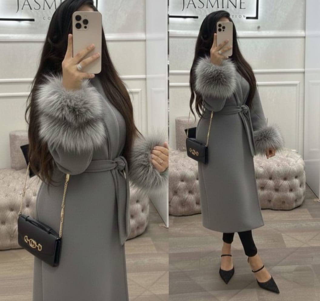 مونطو نسائي فاخر بكاشمير مع فورير – أناقة شتوية راقية (5 ألوان)