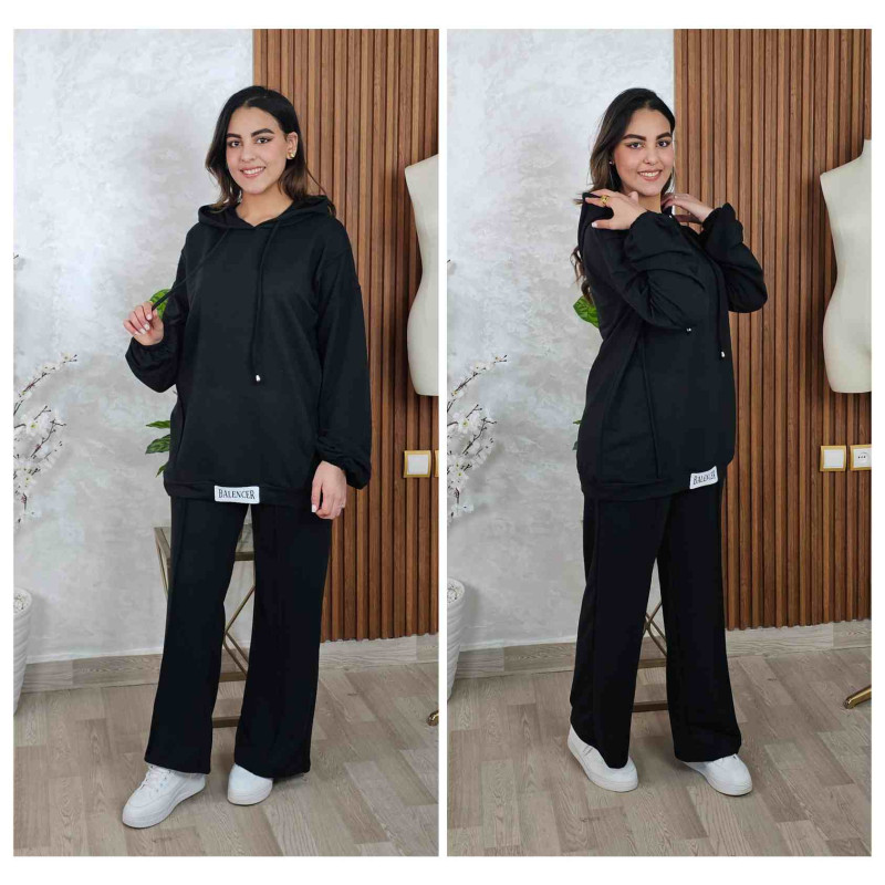 طقم رياضي نسائي كاجوال – هودي + بنطال واسع | 3 ألوان